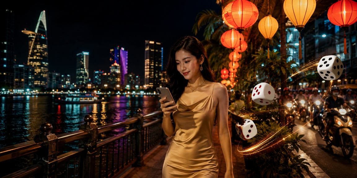 Người dùng TP.HCM tham gia cá cược thể thao và Tài Xỉu tại chợ đêm trên điện thoại